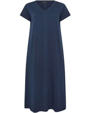 Evans Slub Jersey Midi Dress - Blue