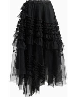 AllSaints Tulle Jen Midi Skirt - Black