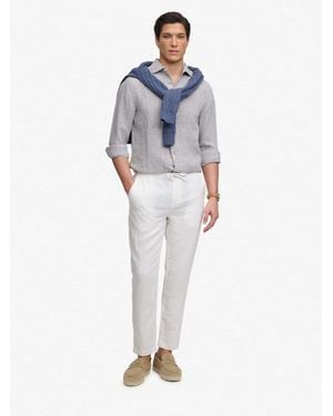 Superdry Merchant Linen Pants - Blue