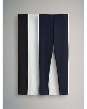 The Set 3 Pack Side Stripe Leggings - Blue