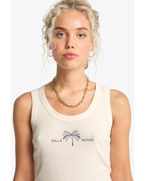 Billabong Grab Some Shade Palm Tree Logo Vest Top - Natural