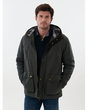 Saltwell Wax Cotton Hooded Jacket - Black