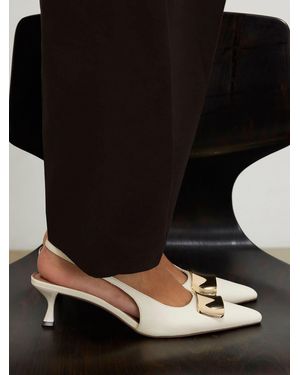 River Island Pointed Toe Slingback Heeled Court Shoes - Black