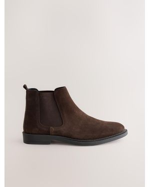 Next Smart Suede Chelsea Boots - Brown