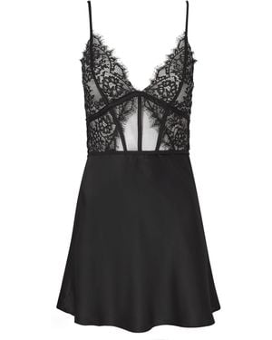 Ann Summers Ann Summers Ce Soir Satin Lace Chemise Slip Nightie - Black