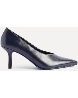 Linzi Bellamy V-Shaped Closed Toe Court Heels - Blue