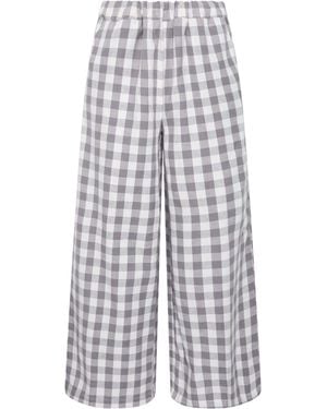 PixieGirl Petite Pixiegirl Petite Gingham Wide Leg Pants - White
