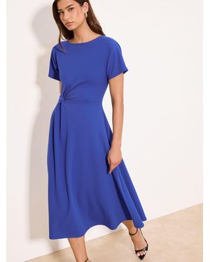 Lipsy Side Knot Short Sleeve Midi Dress - Blue