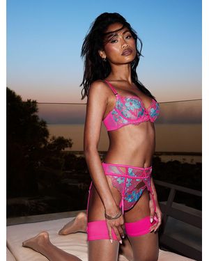 Ann Summers Ann Summers Thong Ambitious Floral Embroidery Panties - Pink
