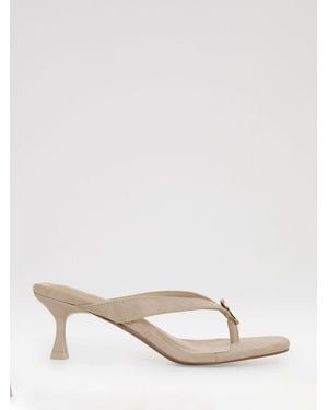 Threadbare Toe Post Kitten Heel Sandals - Natural