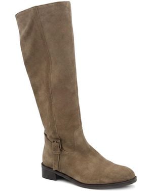 Jones Bootmaker Taupe Diora Leather Long Inner Zip Boots - Natural