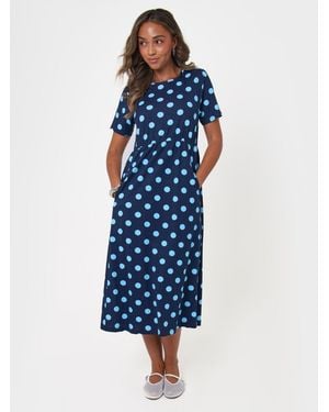 Threadbare Jersey-Midikleid Mit Taschen - Blau