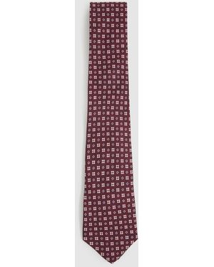 Reiss Cavoli Krawatte Aus Seide Mit Medaillon-Print - Lila