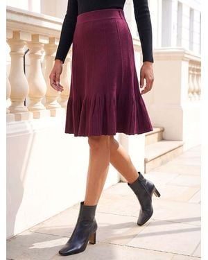 Roman A-Line Knit Skater Skirt - Pink
