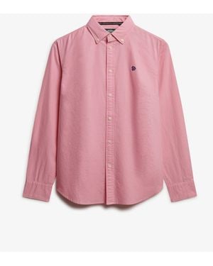Superdry Slim Oxford Long Sleeve Shirt - Pink