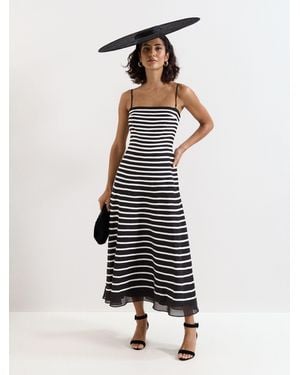 Phase Eight Laurel Strappy Stripe A-Line Maxi Dress - White