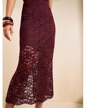 Friends Like These Lace Midi Skirt - Purple