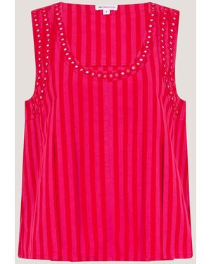 Monsoon Fifi Sleeveless Stripe Top - Pink