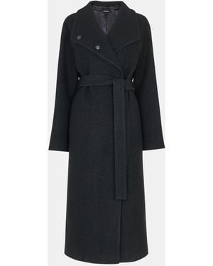 Whistles Morgan Funnel Neck Coat - Black