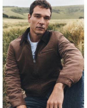 Next Tan Faux Suede Worker Jacket - Brown