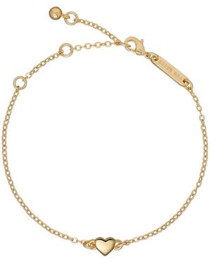 Ted Baker Tone, Clear Crystal Harsaa: Tiny Heart Adjustable Bracelet - Metallic