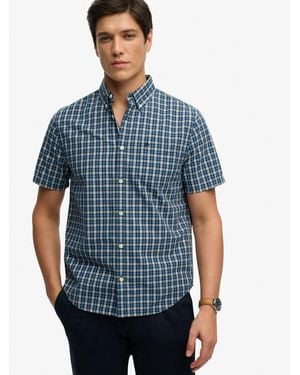 Superdry Preppy Poplin Short Sleeve Shirt - Blue