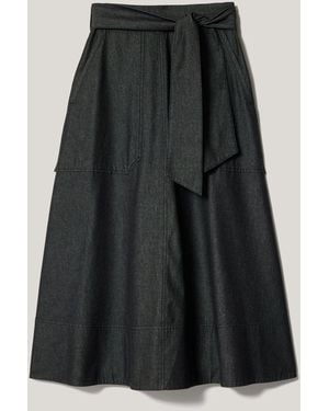 Jigsaw Chambray A-Line Skirt - Black