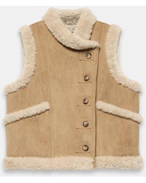 Mint Velvet Faux Fur Gilet - Natural