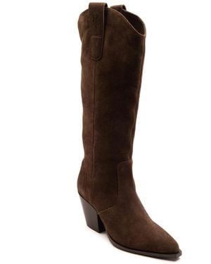 OFF THE HOOK Austin Pointed-Toe Knee-High Western Boots - Brown