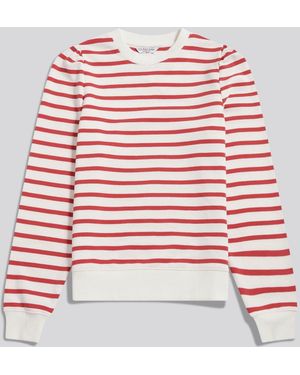 U.S. POLO ASSN. U. S. Polo Assn U. S. Polo Assn Puff Sleeve Stripe Sweatshirt - Red