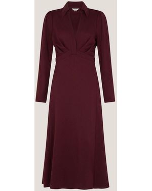 Monsoon Priya Ponte Collar Mini Dress in Black | Lyst