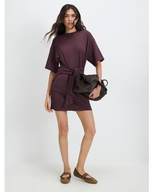 River Island River Island Premium Side Tie Mini Dress - Purple