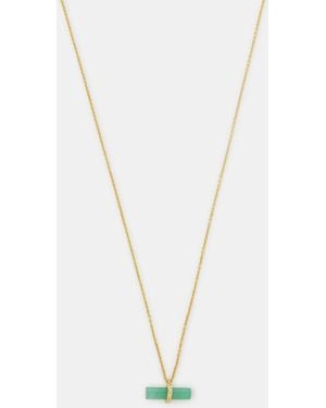 Accessorize 14Ct-Plated Healing Stone T-Bar Necklace - White