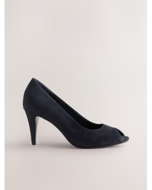 Next Hochwertige Peeptoe-Pumps Aus Leder - Blau
