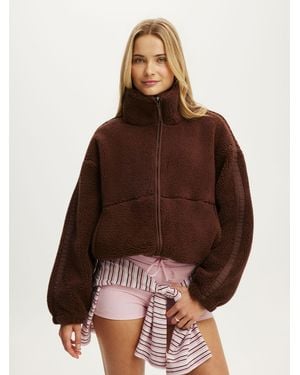 Cotton On Trail Sherpa Jacket - Brown