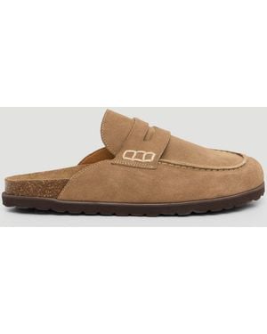 Hush Rune Suede Padded Mules - Brown