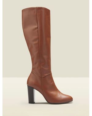 Sosandar Blake Leather Knee High Boots - Brown
