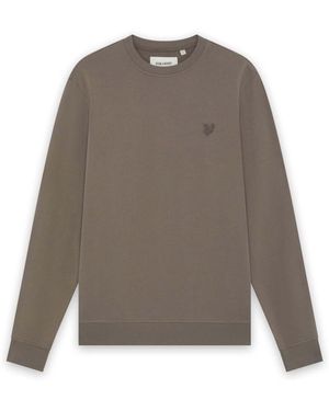 Lyle & Scott Taupe Superfine Crew Neck Sweatshirt - Gray
