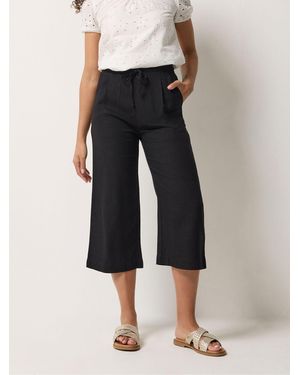 M Com Linen Blend Culottes - Black