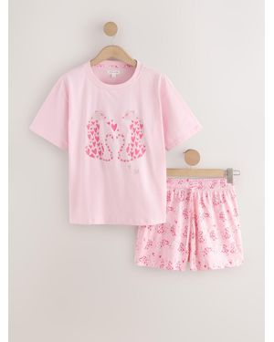 Next Leopard Short Pajamas Set - Pink