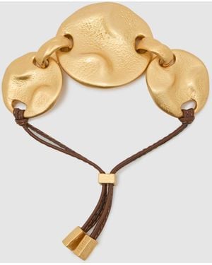 Reiss Tone Ona Sculpted Disc Cord Bracelet - Metallic