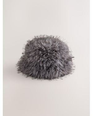 Next Fur Cloche Hat - Gray