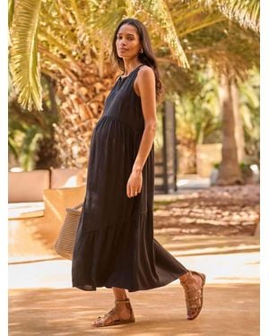 Seraphine Maternity & Nursing Crinkle Midi Dress - Metallic