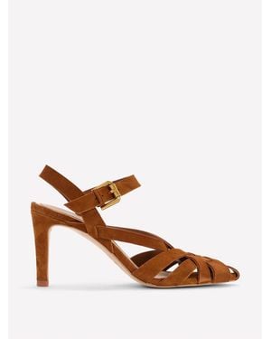 Boden Slotted Strap Heeled Sandals - Brown