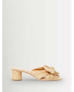 Loeffler Randall Emilia Pleated Knot Mules - Natural