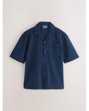 Next Edit Seersucker Short Sleeve Shirt - Blue