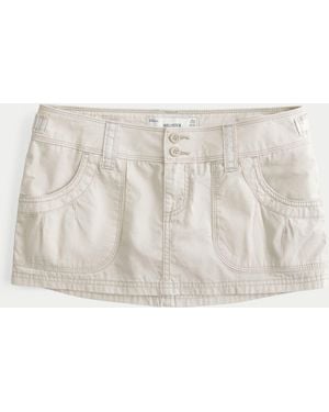 Hollister Ultralow Micro Mini Skirt - Natural