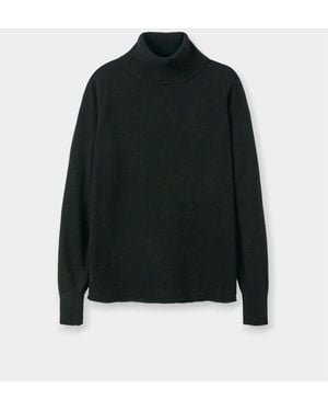 Celtic & Co. Supersoft Slouch Roll Neck Sweater - Black