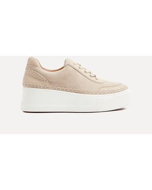 Linzi Harlem Faux Leather Platform Sneakers - Natural