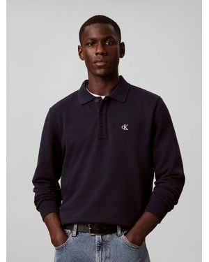 Calvin Klein Calvin Klein Cotton Terry Polo Sweatshirt - Blue